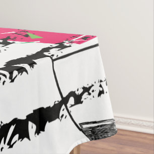 Pink Cactus striped pattern Tischdecke