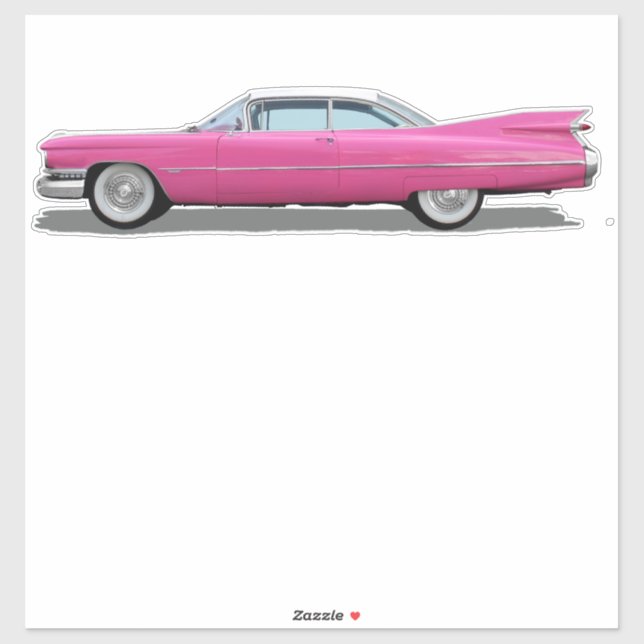 PINK CADDY CAR DIE STILVOLLSTÄNDIGE STICKE AUFKLEBER (Blatt)