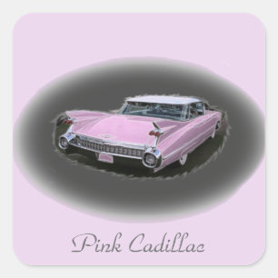 Pink Cadillac Flash Quadratischer Aufkleber