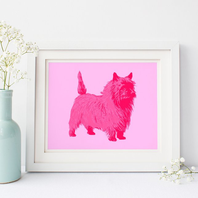 Pink Cairn Terrier Poster (Modern Style Pink Cairn Terrier Poster)