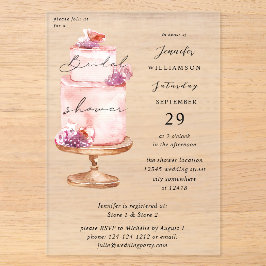 Pink Cake Brautparty Acryleinladungen
