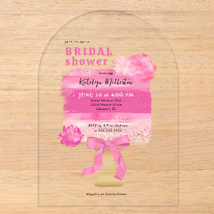 Pink Cake Brautparty Acryleinladungen