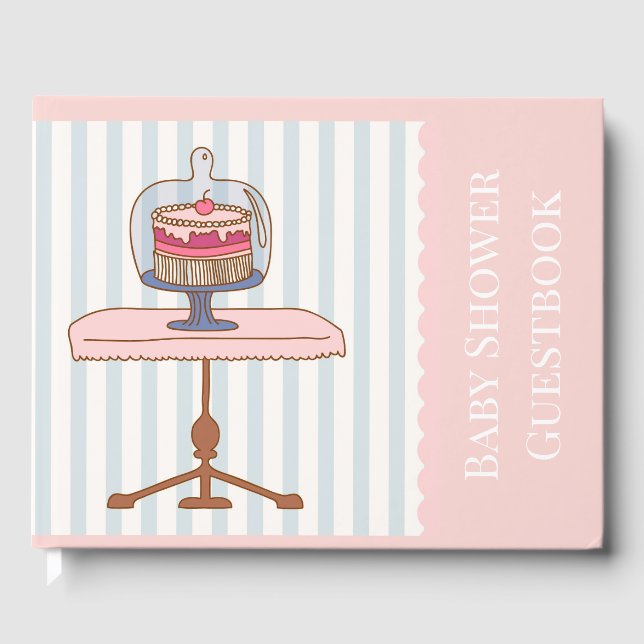 Pink cake Girl Babydusche Gästebuch (Vorderseite)