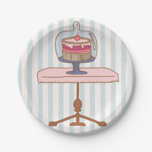 Pink cake Nachmittag oder Morgentee Party Pappteller