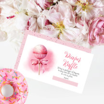 Pink Cake Pop Girl Baby Shower Diaper Raffle