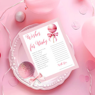 Pink Cake Pop Girl Babydusche Wünsche für Baby