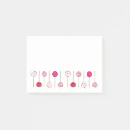 Pink Cake Pops Feinschmecker Dessert Liebe Bäckere Post-it Klebezettel
