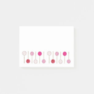 Pink Cake Pops Feinschmecker Dessert Liebe Bäckere Post-it Klebezettel