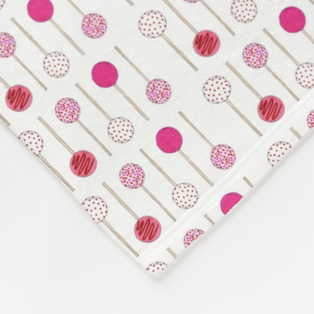 Pink Cake Pops Feinschmecker Dessert Valentinstag  Fleecedecke (Ecke)