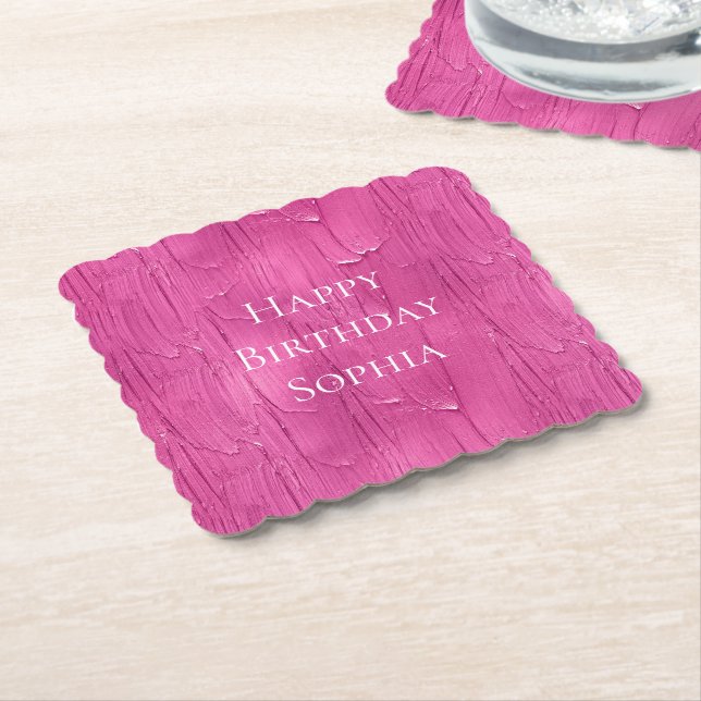 Pink Cake Zuckerguss Personalisiert Untersetzer (angewinkelt)