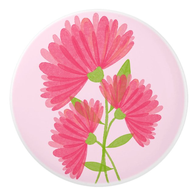 Pink Calendula Flora Frische Pasta machen Keramikknauf (Vorderseite)