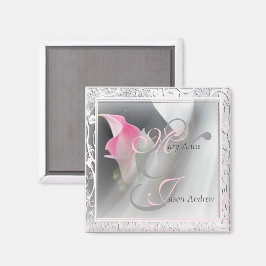 Pink Calla Lily Blühte Frame Magnet