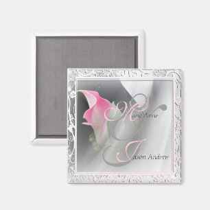 Pink Calla Lily Blühte Frame Magnet