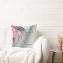 Pink Calla Lily Flourdissant Mariage Jeu Oreiller
