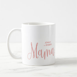 Pink Calligrafy Script Mama Lettering Kinder Namen Kaffeetasse
