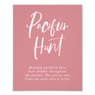 Pink Calligraphy Schnuller Hunt Kinderdusche Zeich Fotodruck