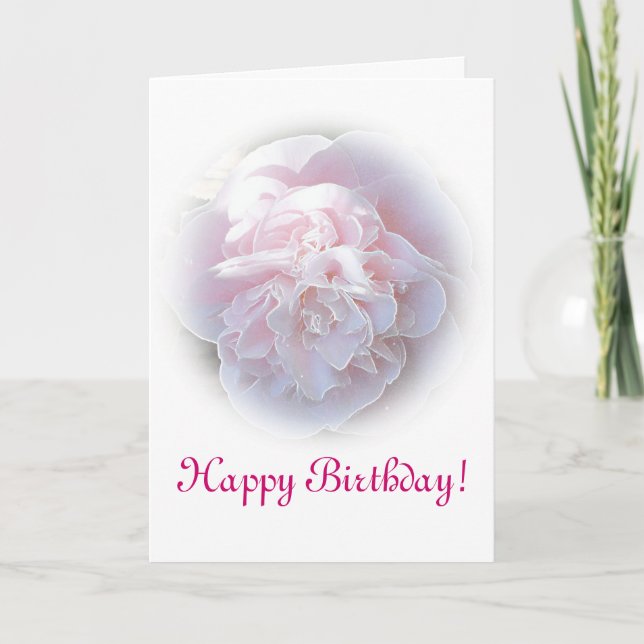 Pink Camelia Geburtstagskarte Karte (Vorderseite)