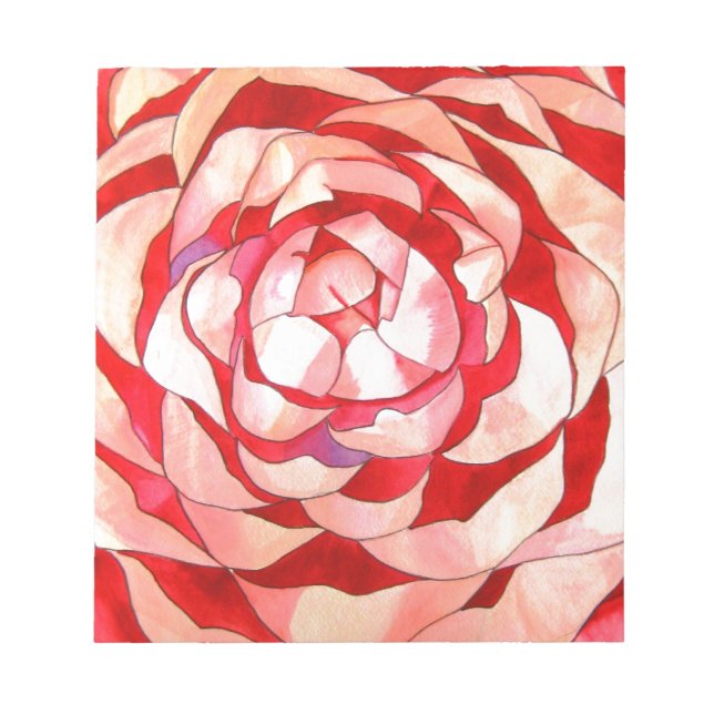 Pink Camellia abstraktes Originalgemälde Notizblock (Vorderseite)