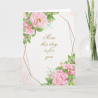 Pink Camellia Corners Carte de voeux pour la fête