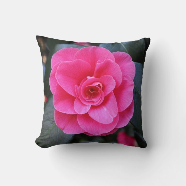 Pink Camellia Kissen (Vorderseite)