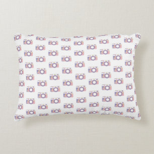Pink Camera Pillow Dekokissen