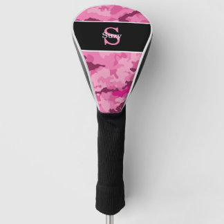 Pink Camo Hunter Camouflage Initial Monogram Golf Headcover
