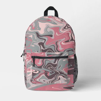 Pink Camo Swirl Art  Bedruckter Rucksack
