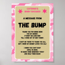 Pink Camouflage Babyduschzeichen