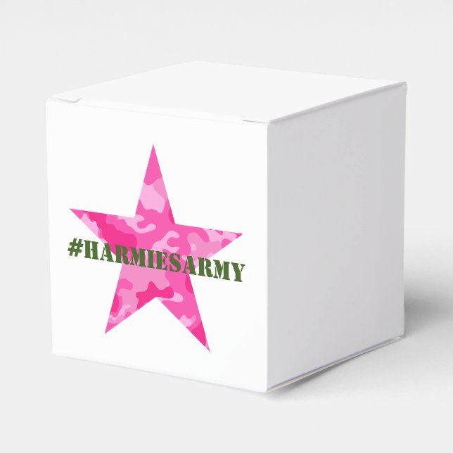 Pink Camouflage Bachelorette Hashtag Gefallen Box Geschenkschachtel (Vorderseite)
