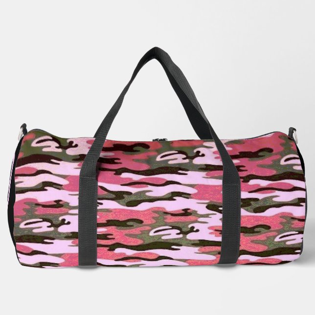 Pink Camouflage Duffel Bag Duffle Bag (Vorderseite)
