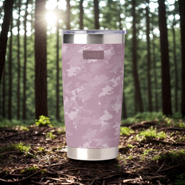 Pink Camouflage Dusty Camouflage Insulbler Thermobecher (For stylish walks, just add your initials)