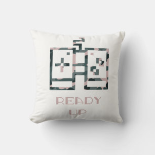 Pink Camouflage Gamecontroller - Erlebter Gamer Kissen