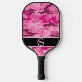 Pink Camouflage Hunter Camouflage Initial Monogram Pickleball Schläger