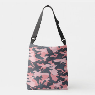 Pink Camouflage: Klassisches Vintages Muster Tragetaschen Mit Langen Trägern