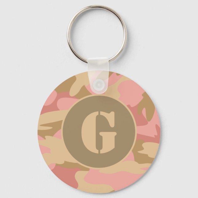 Pink Camouflage Letter G Custom Schlüsselanhänger (Vorderseite)