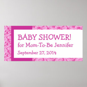 Pink Camouflage Muster Kinderdusche Banner Individ Poster