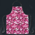 Pink Camouflage Muster Personalisiert Schürze<br><div class="desc">Das Design weist ein Allover-Camouflage-Muster auf, mit Ihrem Namen oder Ihrer Personalisierungswahl. Das mit Monogramm Design. Diese Schürze ist elegant und modern und macht das perfekte Mode-Accessoire. Fügen Sie diesem Design Ihre benutzerdefinierte Formulierung hinzu, indem Sie die Felder "Diese Designvorlage bearbeiten" auf der rechten Seite des Elements verwenden, oder klicken...</div>