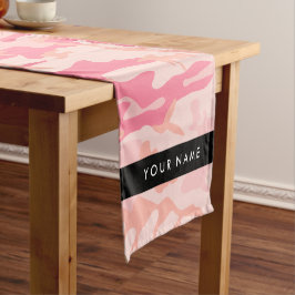 Pink Camouflage Pattern, Ihr Name, Personalisieren Kurzer Tischläufer