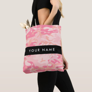 Pink Camouflage Pattern, Ihr Name, Personalisieren Tasche