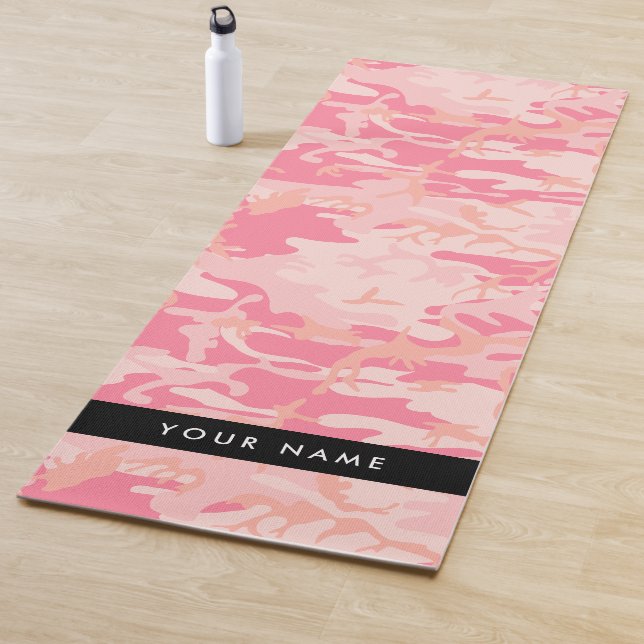 Pink Camouflage Pattern, Ihr Name, Personalisieren Yogamatte (Beispiel)