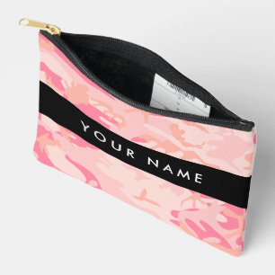 Pink Camouflage Pattern, Ihr Name, Personalisieren Zubehörtasche