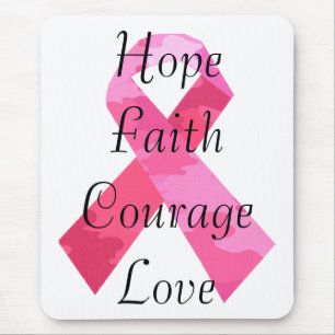 Pink Camouflage Ribbon Faith Mouse Pad Mousepad