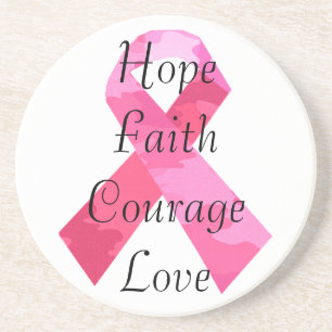 Pink Camouflage Ribbon Faith Untersetzer