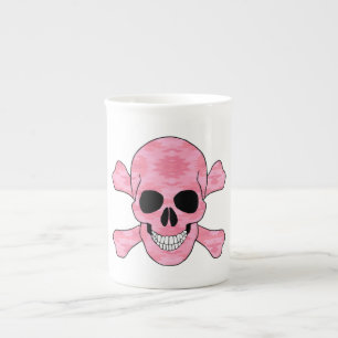 Pink Camouflage Skull and Crossbones Tasse
