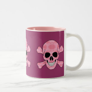 Pink Camouflage Skull and Crossbones Tasse