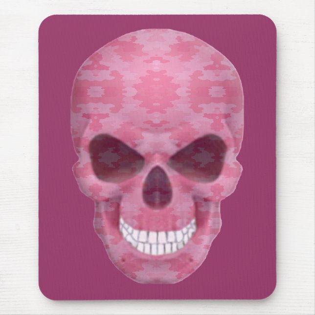 Pink Camouflage Skull Mouse Pad Mousepad (Vorne)