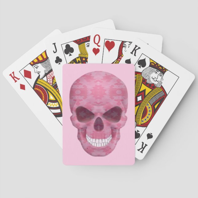 Pink Camouflage Skull Playing Cards Spielkarten (Rückseite)