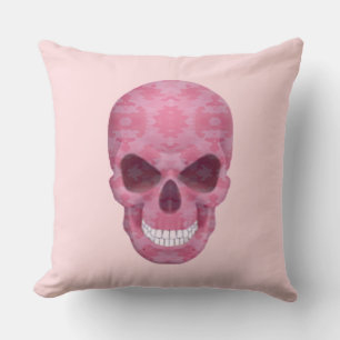 Pink Camouflage Skull Throw Kissen