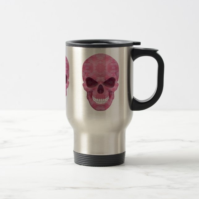 Pink Camouflage Skull Travel Mug Reisebecher (Rechts)