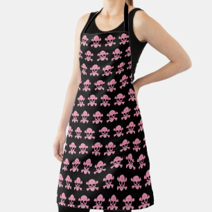 Pink Camouflage Skull und Crossbones Schürze